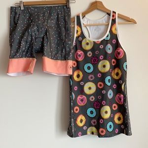 Women’s cycling kit. Donut print. Large.